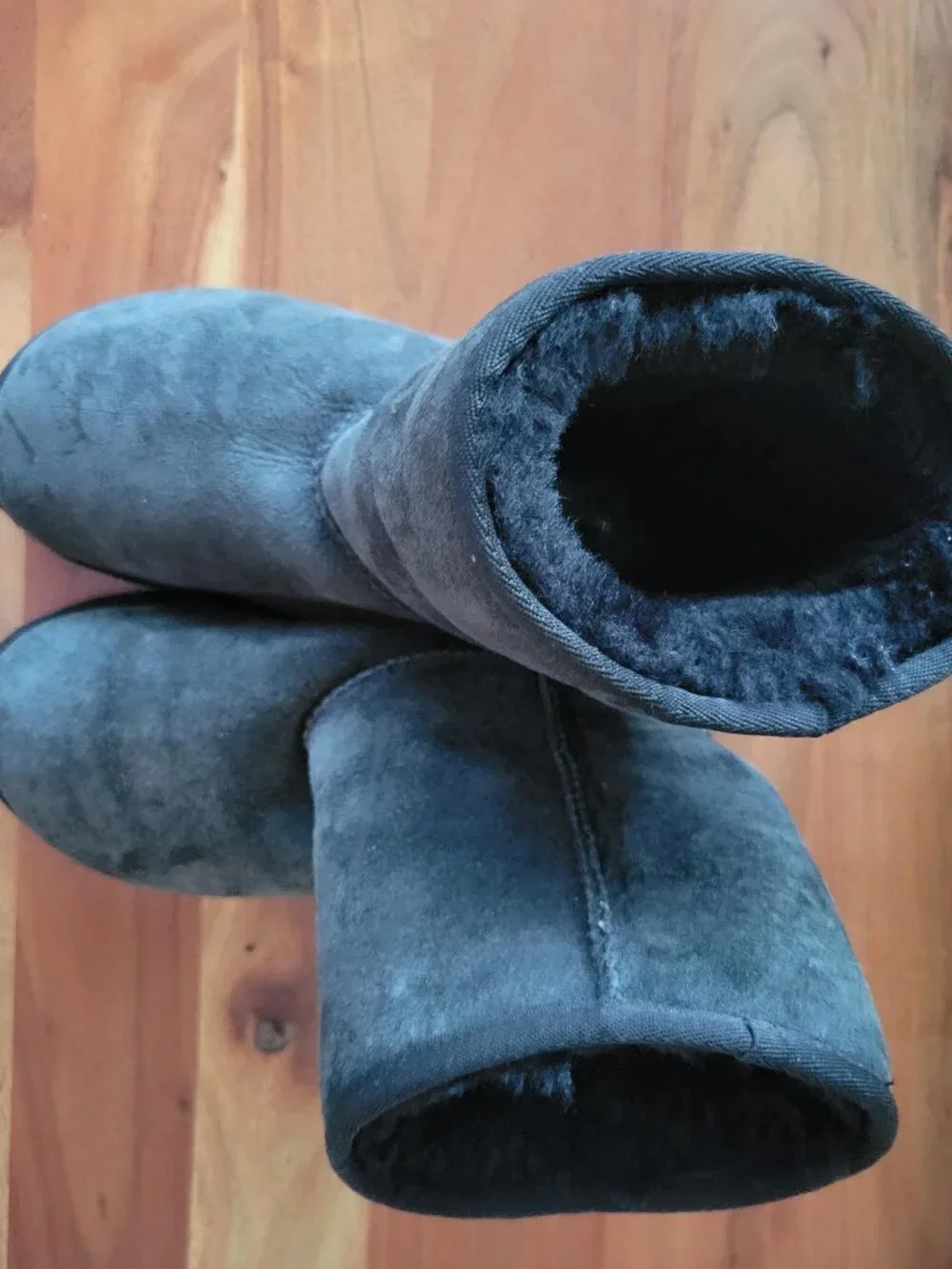 Ugg Australia Classic Black Suede Leather Sheepskin Boots US 3